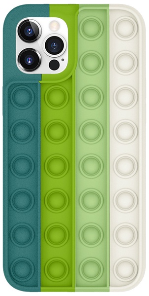 Telefono dėklas Mocco Bubble Antistress Case, Apple iPhone 12/Apple iPhone 12 Pro, žalia sp.