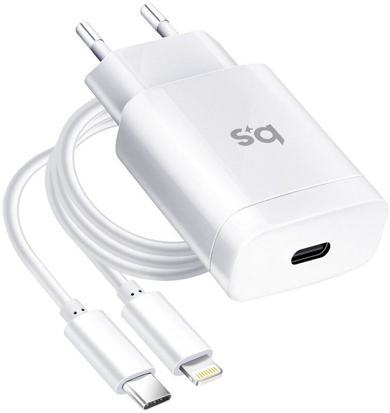 Telefono įkroviklis BlueStar TFK-TC-1099C, USB Type C/Apple Lightning, balta sp., 18 W