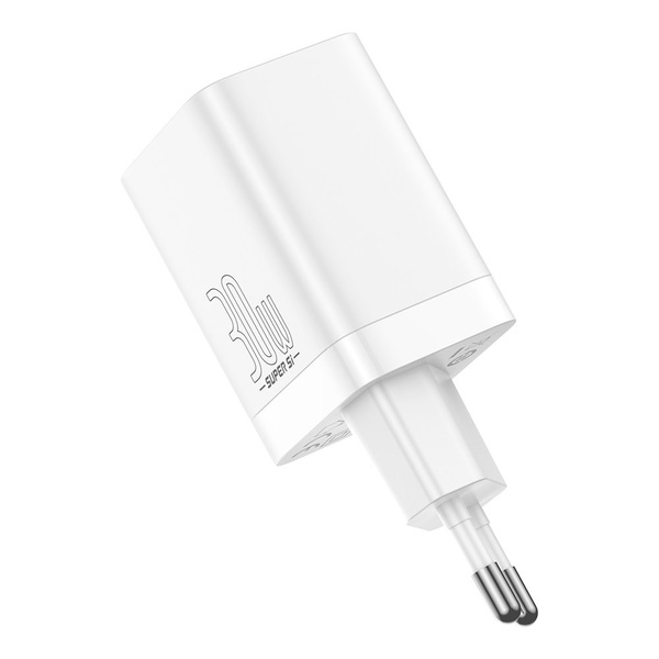 Telefono įkroviklis Baseus CCSUPP-E02, USB Type C/USB, balta sp., 30 W