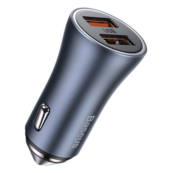 Automobilinis įkroviklis Baseus, USB 3.0, pilka sp., 40 W