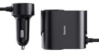 Adapteris Baseus High Efficiency Pro 1-for-2, USB-C/USB-A, juoda sp., 30 W