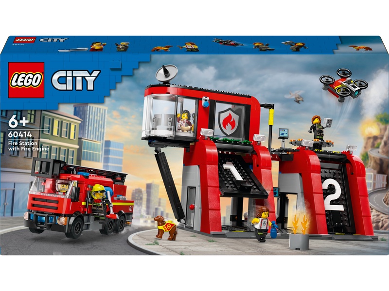 Konstruktorius LEGO® City Gaisrinė su ugniagesių sunkvežimiu 60414, 843 vnt.