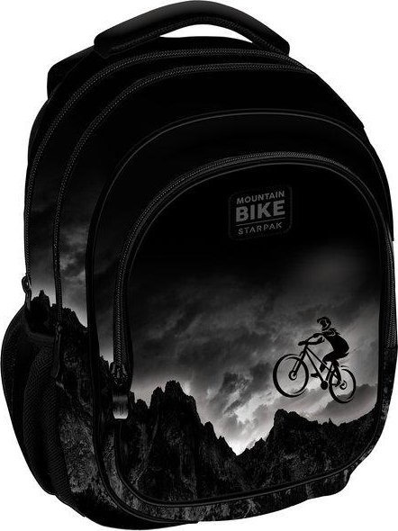 Mokyklinė kuprinė Starpak Mountain Adventure, juoda sp./pilka sp., 34 cm x 20 cm x 47 cm