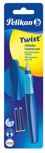 Plunksnakotis Pelikan Twist P457M 11PN814744, dešiniarankiams, mėlyna sp.