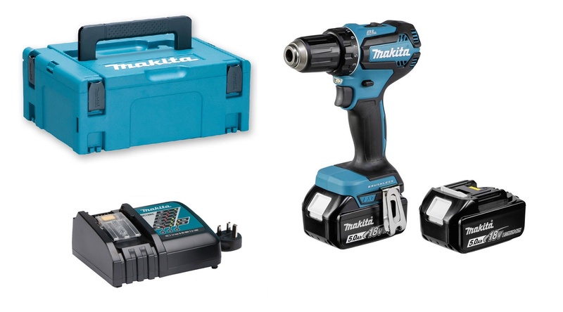 Gręžtuvas su akumuliatoriumi Makita DDF485RTJ, 18 V, 5 Ah