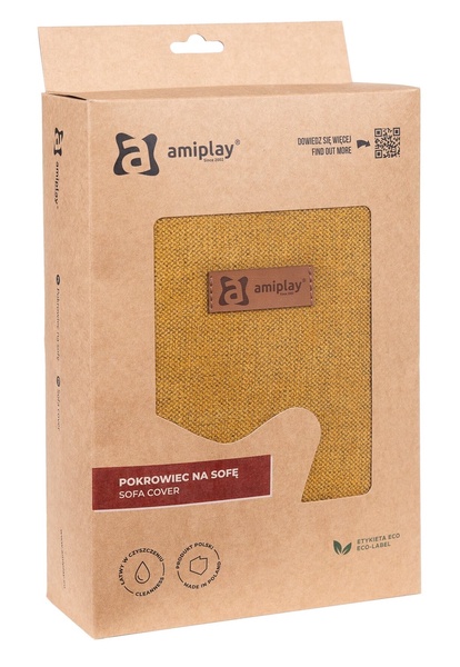 Gyvūnų guolių užvalkalas Amiplay Moni, geltona sp., M