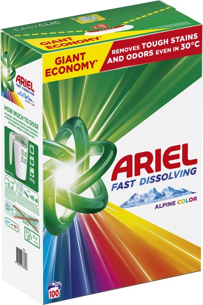 Skalbimo milteliai Ariel Alpine Color, 5.5 kg