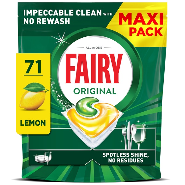 Indaplovių kapsulės Fairy All in One Lemon, 71 vnt.