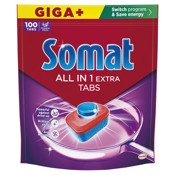 Indaplovių tabletės Somat Extra, 100 vnt.