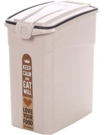 Dėžė gyvūnų ėdalui laikyti Flamingo Kolio, 16 l, 32 cm x 19.5 cm x 34.5 cm, rusva sp.