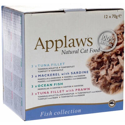 Šlapias kačių maistas Applaws Fish Collection 1018, žuvis, 0.070 kg x 12 vnt.