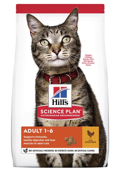 Sausas kačių maistas Hill's Science Plan Feline Adult, vištiena, 3 kg