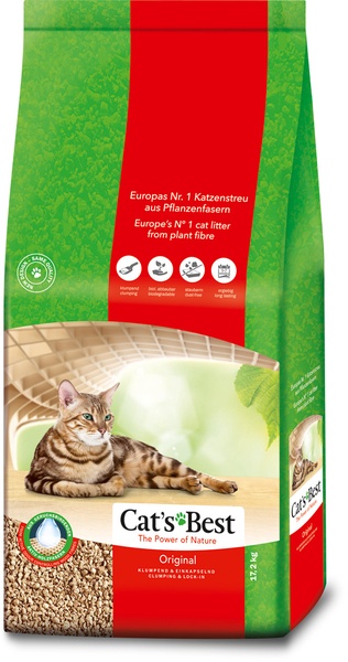 Kačių kraikas Cat's Best Original CB-ORI-40-MS-09735, medienos drožlių (sušokantis), 17.2 kg, 40 l