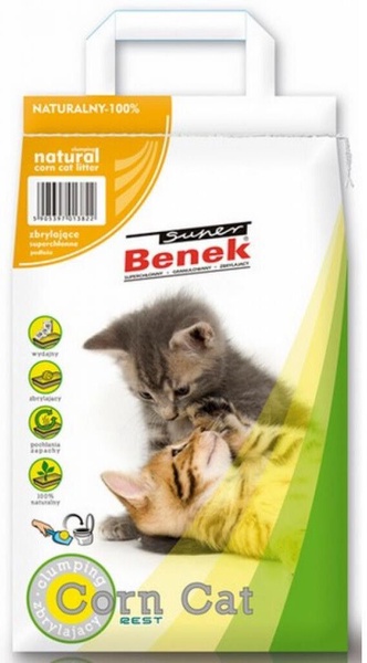 Kačių kraikas Super Benek Corn Cat, organinis (sušokantis), 14 l