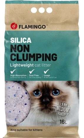 Kačių kraikas Flamingo 561527, silikagelinis, 16 kg, 16 l