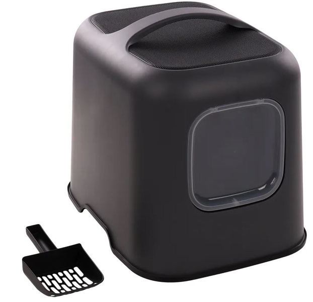 Uždaro tipo kačių tualetas Flamingo Trudy 561414, antracito sp., uždaras, M, 51 cm x 38.5 cm x 44.5 cm