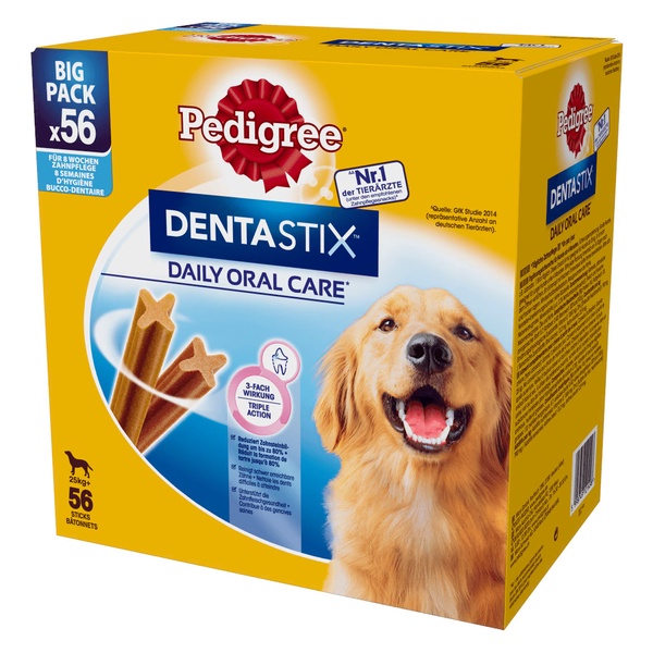 Skanėstas šunims Pedigree DentaStix Daily Oral Care Large Dog, jautiena/vištiena, 2.16 kg, 56 vnt.