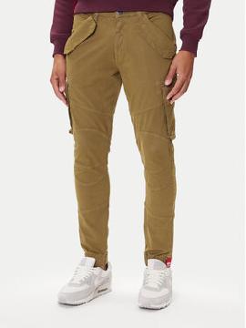Alpha Industries Medžiaginės kelnės · Žalia · Slim Fit