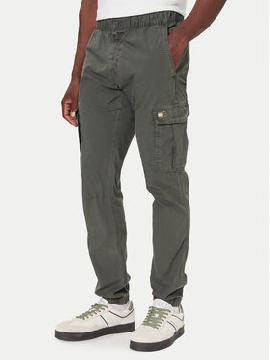 Tommy Jeans Medžiaginės kelnės · Žalia · Regular Fit