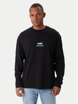 HUGO Marškinėliai ilgomis rankovėmis · Juoda