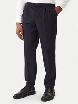 BOSS Medžiaginės kelnės · Tamsiai mėlyna · Slim Fit