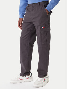 Tommy Jeans Medžiaginės kelnės · Pilka · Slim Fit