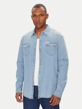 Guess džinsiniai marškiniai  · Mėlyna · Slim Fit