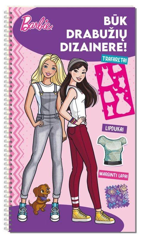 Barbė. Būk drabužių dizainere! Užduotėlės su lipdukais