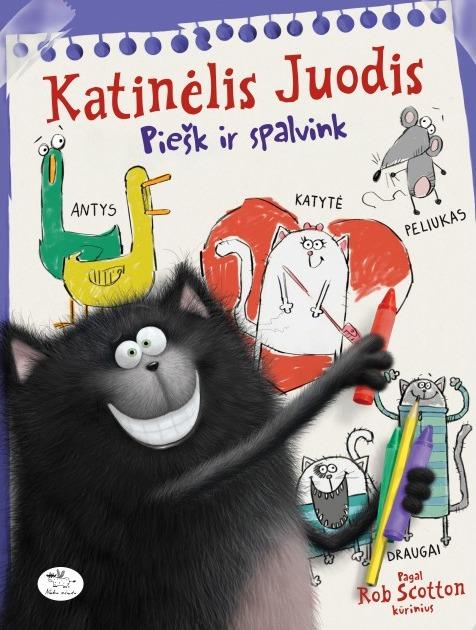 Katinėlis Juodis. Piešk ir spalvink. Užduočių knygelė