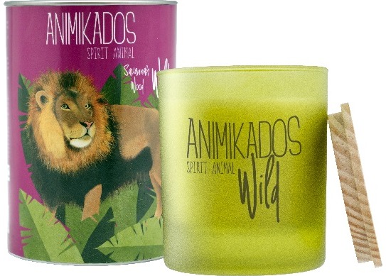 Augalinio vaško žvakė LION SAVANNAH WOOD, 40h