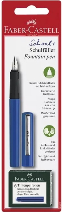 Plunksnakotis Faber-Castell SCHOOL+, M, mėlynas