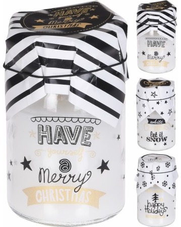 Žvakė stiklainėlyje LET IT SNOW, 11 cm