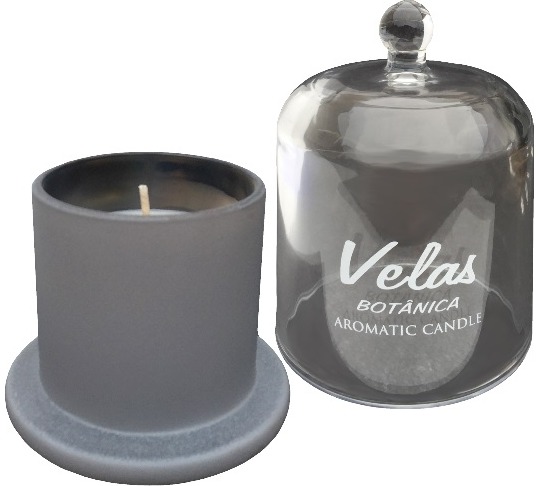 Žvakė su stikliniu gaubtu POWDER MATT COTTON