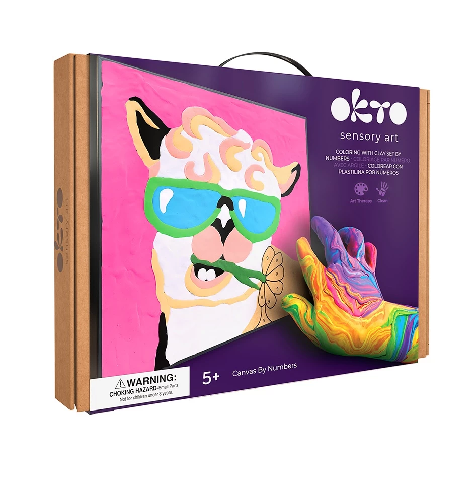 3D spalvinimo moliu rinkinys OKTO Lama, 30x30 cm