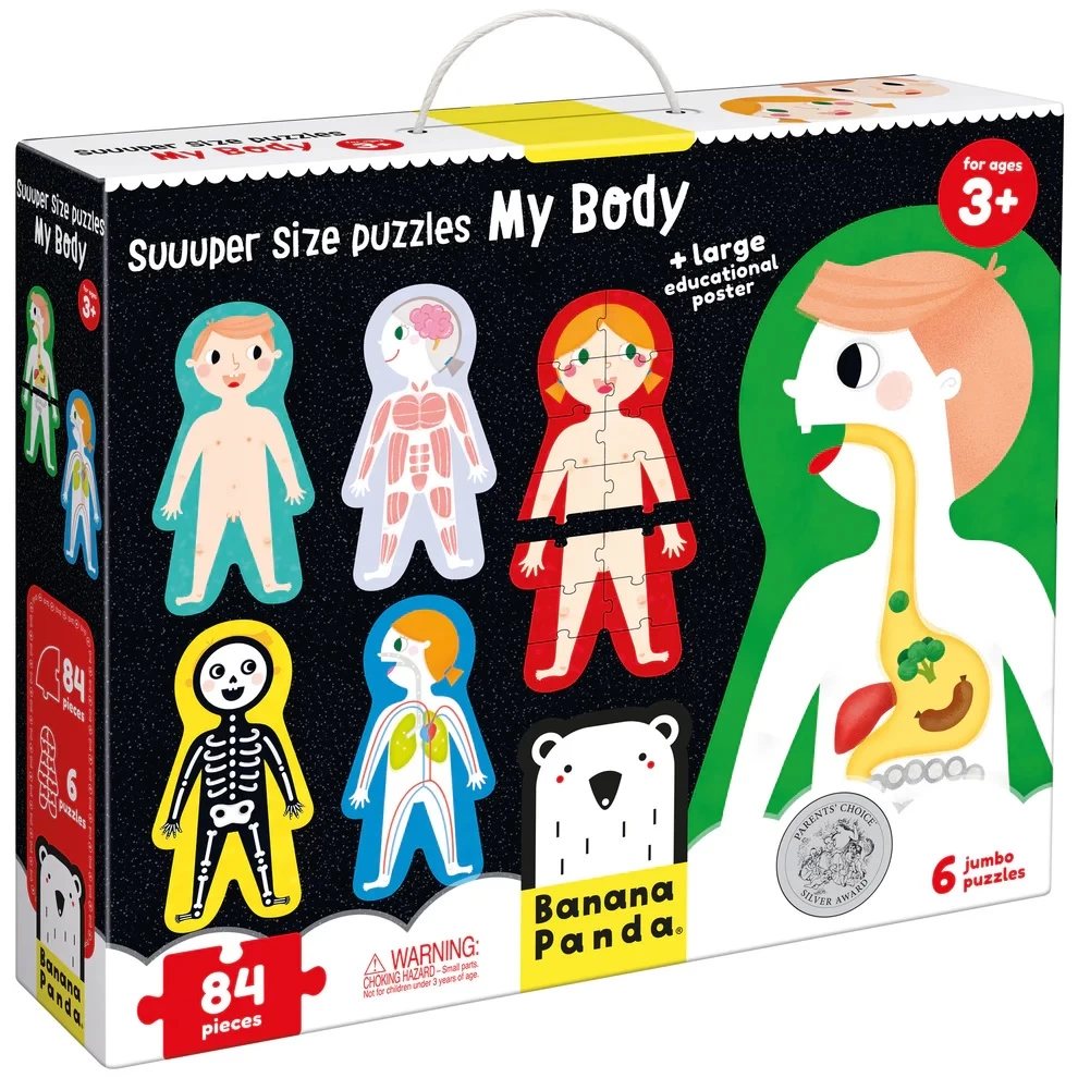 Lavinamoji dėlionė BANANAPANDA Suuuper Size Puzzles My Body 3+