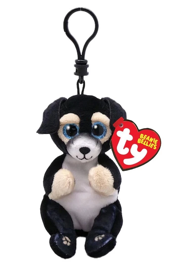 Pliušinis raktų pakabukas RANGER - black dog clip