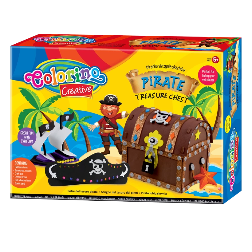Rinkinys kūrybai Colorino Creative Pirate treasure chest (P)