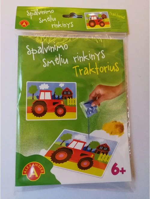 Spalvinimo smėliu rinkinys "Traktorius"