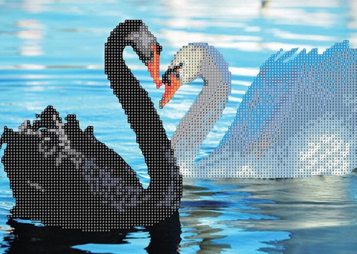 Deimantinė mozaika"Swans" 30x40cm