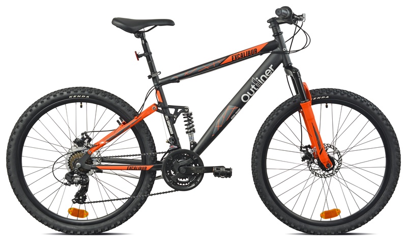 Dviratis kalnų Outliner, 26 ", 17'' rėmas, juoda sp./oranžinė sp.