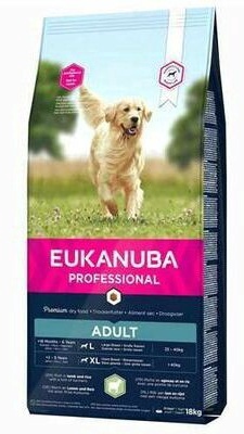 Sausas šunų maistas Eukanuba Professional Adult, ėriena/ryžiai, 18 kg