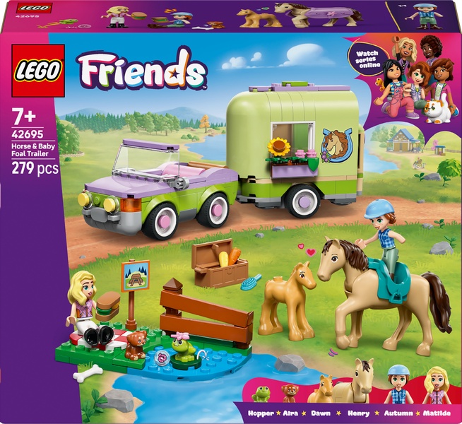 Konstruktorius „LEGO® Friends“ Arklio ir kumeliuko priekaba Rinkinys 42695, 279 vnt.