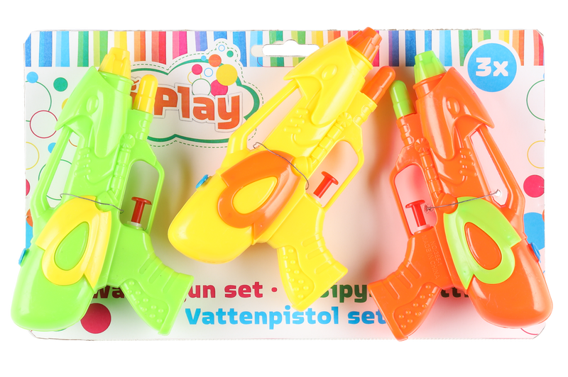 Žaislinis vandens šautuvas I-Play Play Water Gun Set 3 Pcs 615572, 16 cm Geltona sp./Žalia sp./Oranžinė sp.