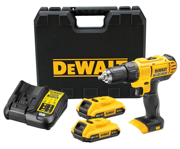 Akumuliatorinis gręžtuvas su akumuliatoriumi Dewalt DCD771D2-QW, 18 V, 2x2Ah