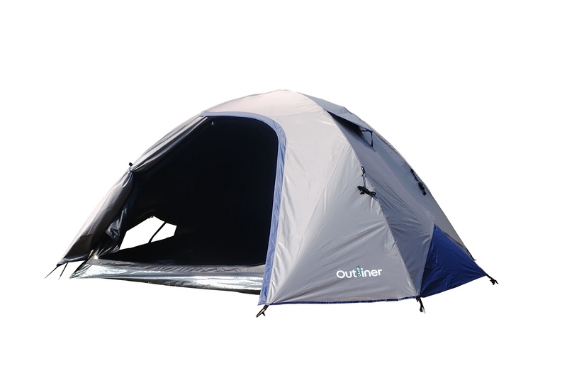 Trivietė palapinė Outliner UV50+, ruda sp., 210 cm x 195 cm x 116 cm