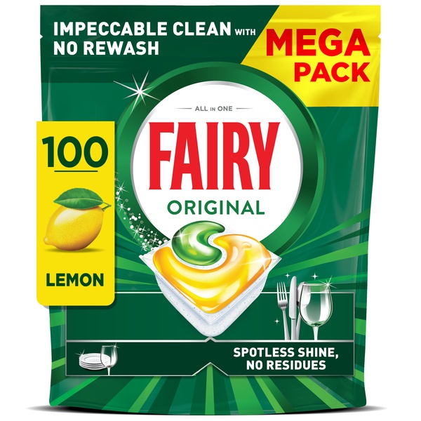 Indaplovių kapsulės Fairy All in One Lemon, 100 vnt.