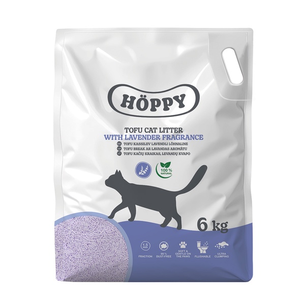 Kačių kraikas Höppy Tofu, organinis (sušokantis), 6 kg, 13.8 l