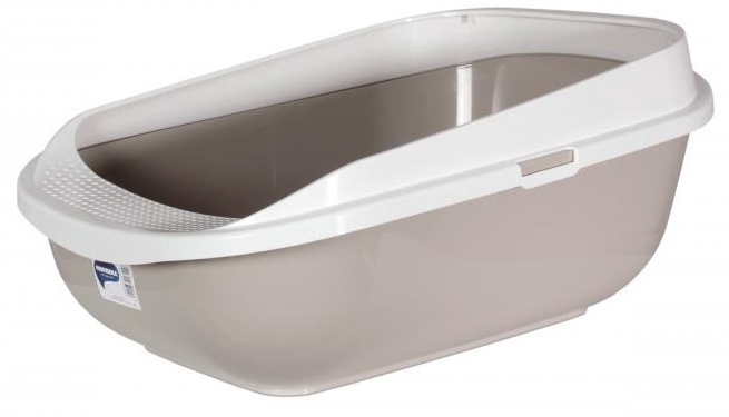 Kačių tualetas su rėmu Karlie 521369, balta sp./pilka sp., atviras, 64.5 cm x 48 cm x 27 cm