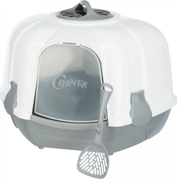 Uždaro tipo kačių tualetas Trixie Maro 40356, balta sp./pilka sp., uždaras, 60 cm x 43 cm x 52 cm