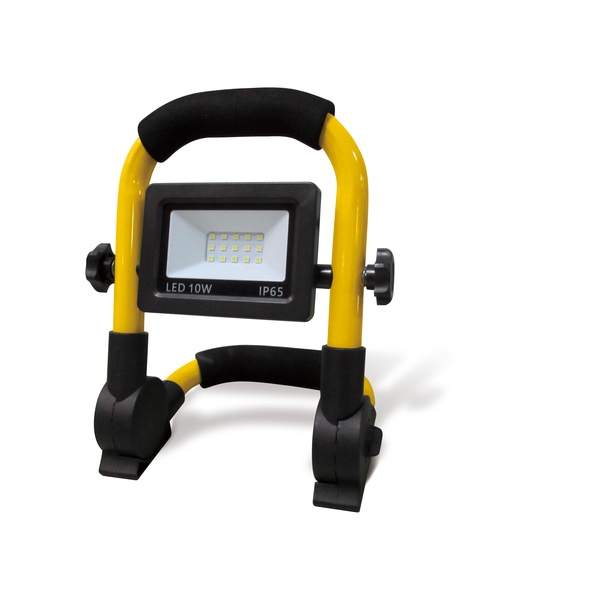 Prožektorius be judesio daviklio, nešiojamas Okko FLED-702P4, 10 W, 750 lm, 5000 °K, IP65, juoda sp./geltona sp.